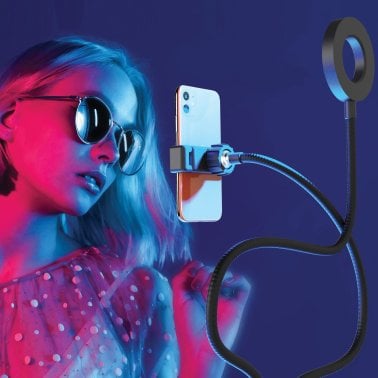 Bower® 24-In. Flexible White and RGB Ring Light with Smartphone Holder