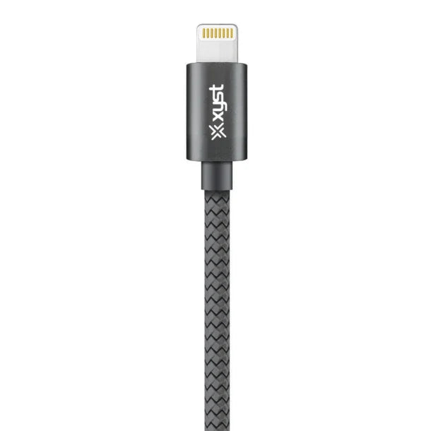 XYST™ Charge and Sync USB to Lightning® Braided Cable, 10 Ft. (Black)