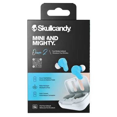 Skullcandy® Dime® True 2 In-Ear True Wireless Stereo Bluetooth® Earbuds with Microphones (Light Gray/Blue)