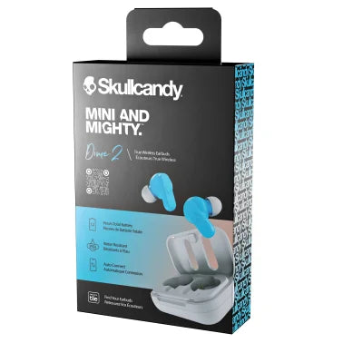 Skullcandy® Dime® True 2 In-Ear True Wireless Stereo Bluetooth® Earbuds with Microphones (Light Gray/Blue)