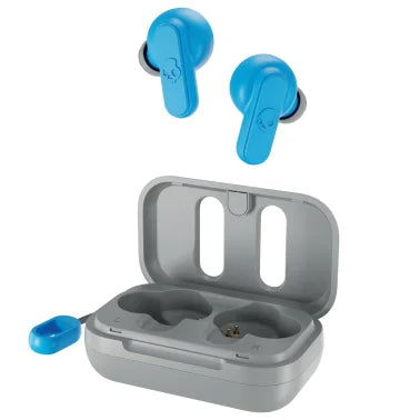 Skullcandy® Dime® True 2 In-Ear True Wireless Stereo Bluetooth® Earbuds with Microphones (Light Gray/Blue)