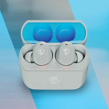 Skullcandy® Mod™ Bluetooth® Earbuds with Microphone, True Wireless with Charging Case (Light Gray / Blue)