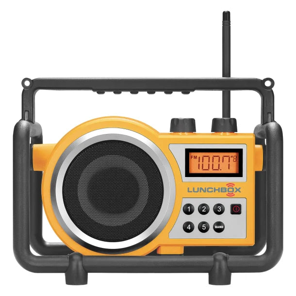 Sangean® LUNCHBOX Portable FM/AM Ultra-Rugged Utility Worksite Digital Radio (Yellow)