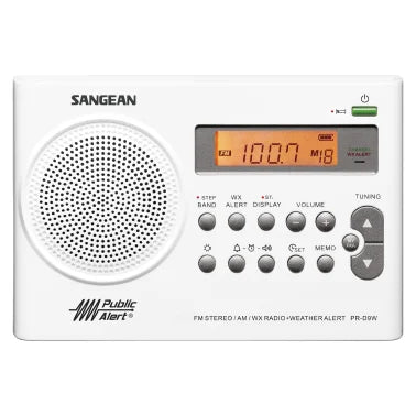 Sangean® AM/FM/NOAA® Weather Alert Rechargeable Radio