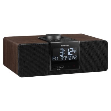 Sangean® AM/FM Bluetooth® Tabletop Wooden Clock Radio with Alarm and Sleep Timers