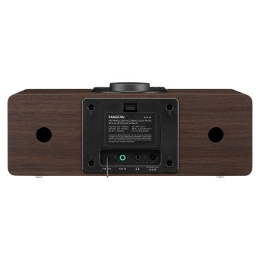 Sangean® AM/FM Bluetooth® Tabletop Wooden Clock Radio with Alarm and Sleep Timers