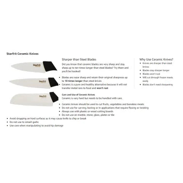 Starfrit® 3-Piece Set of Ceramic Knives