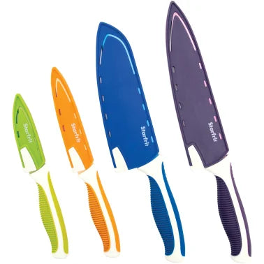 Starfrit® Set of 4 Knives with Integrated Sharpening Sheaths