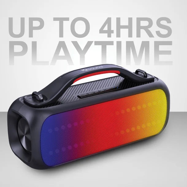 IQ Sound® Poolside Portable Bluetooth® 2.0-Channel Speaker with RGB Lights and Speakerphone, True Wireless, Black, IQ-3535RGB