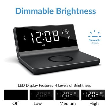 Supersonic® Dual Alarm Clock with 2-in-1 Wireless Charging