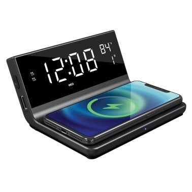 Supersonic® Dual Alarm Clock with 2-in-1 Wireless Charging