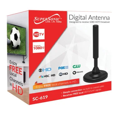 Supersonic® HDTV Digital Indoor/Outdoor UHF Antenna