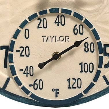 Taylor® Precision Products 14-In. Poly-Resin Clock with Thermometer, By the Sea