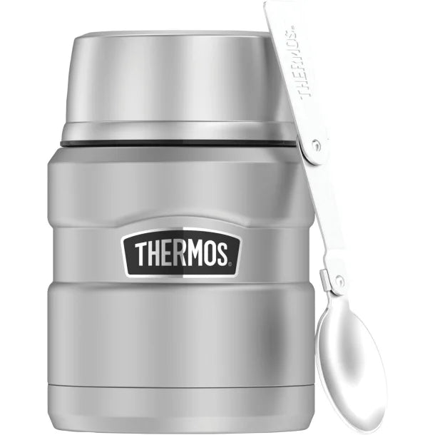 Thermos® Stainless King™ Vacuum-Insulated 16-Oz. Food Jar with Folding Spoon (Stainless Steel)