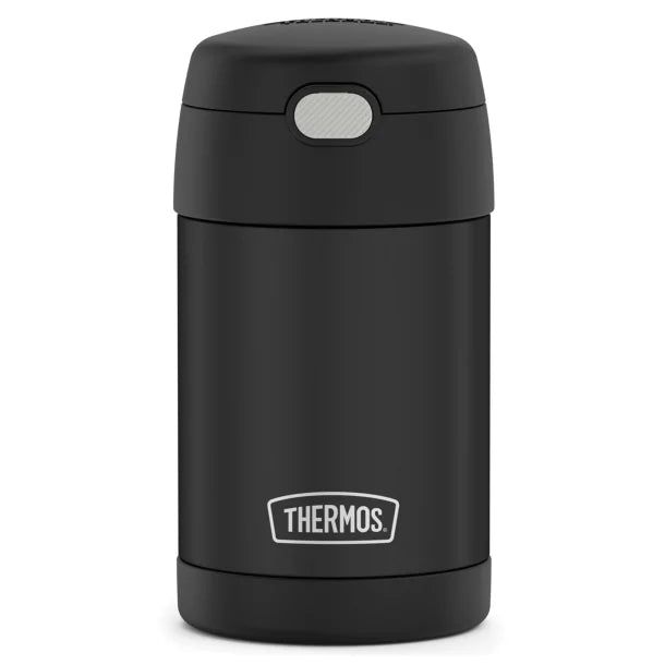 Thermos® 16-Ounce FUNtainer® Vacuum-Insulated Stainless Steel Food Jar with Folding Spoon (Black Matte)