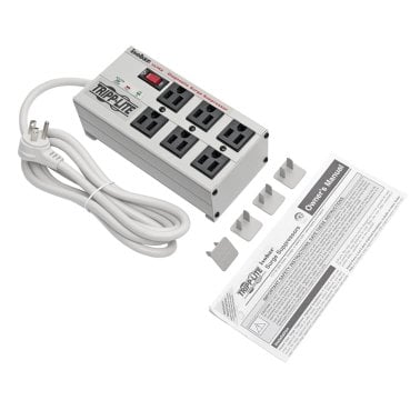 Tripp Lite® by Eaton® Isobar® 3,330-Joules Diagnostic Surge Protector, 6 Outlets, 6-Ft. Cord, Light Gray, ISOBAR6ULTRA