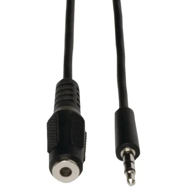 Tripp Lite® by Eaton® 3.5-mm Male/Female Stereo Audio Extension Cable for Speakers and Headphones, Black (6 Ft.)