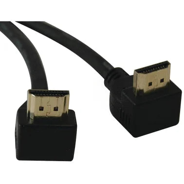 Tripp Lite® by Eaton® 1200/1080p Male/Male High-Speed HDMI® Gold Cable with Right-Angled Connectors, Black, 6 Ft., P568-006