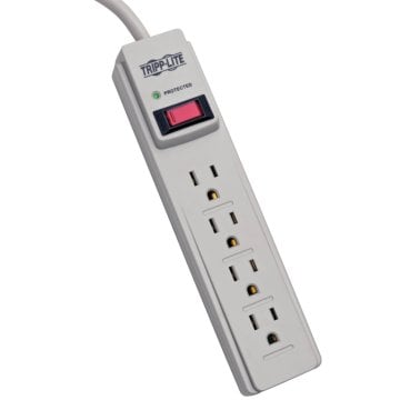 Tripp Lite® by Eaton® Protect It!® 450-Joules Home Computer Surge Protector Strip, 4 Outlets, 4-Ft. Cord, TLP404