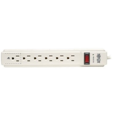 Tripp Lite® by Eaton® Protect It!® 790-Joules Surge Protector with Telephone, Fax, and Modem Protection, 6 Outlets, 4-Ft. Cord, TLP604TEL