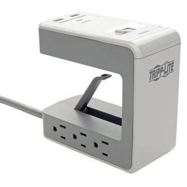 Tripp Lite® by Eaton® Protect It!® 1,080-Joules Surge Protector Desk Clamp, 6 Outlets, 2 USB Ports, and 1 USB-C® Port, 8-Ft. Cord, TLP648USBC