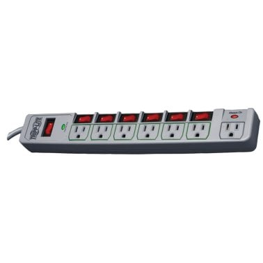 Tripp Lite® by Eaton® ECO-Surge 1,080-Joules Energy-Saving Surge Protector, 7 Outlets, 6-Ft. Cord (Gray)