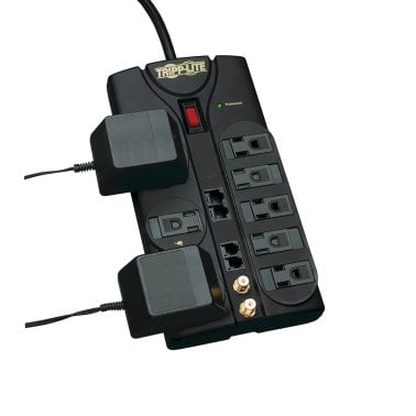 Tripp Lite® by Eaton® Protect It!® 3,240-Joules Surge Protector for Modem, Coaxial, and Ethernet, 8 Outlets, 10-Ft. Cord, TLP810NET