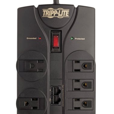 Tripp Lite® by Eaton® Protect It!® 3,240-Joules Surge Protector for Modem, Coaxial, and Ethernet, 8 Outlets, 10-Ft. Cord, TLP810NET