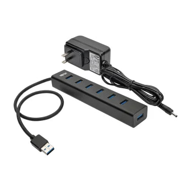 Tripp Lite® by Eaton® Portable USB 3.0 SuperSpeed 5-Gbps Mini Hub, 7 Ports, Aluminum, U360-007-AL