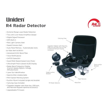 Uniden® R4 Extreme Long-Range Radar/Laser Detector with Voice Alert