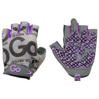 GoFit® Women's Pro Trainer Gloves with Padded Go-Tac Palm (Large; Purple)