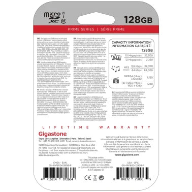 Gigastone® Prime Series microSD™ Card 4-in-1 Kit (128 GB)