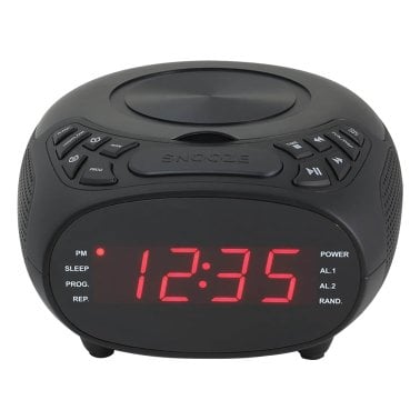 GPX® 0.9-In. LED-Display Dual-Alarm CD Clock Radio