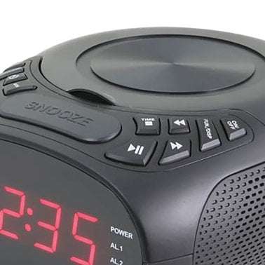 GPX® 0.9-In. LED-Display Dual-Alarm CD Clock Radio