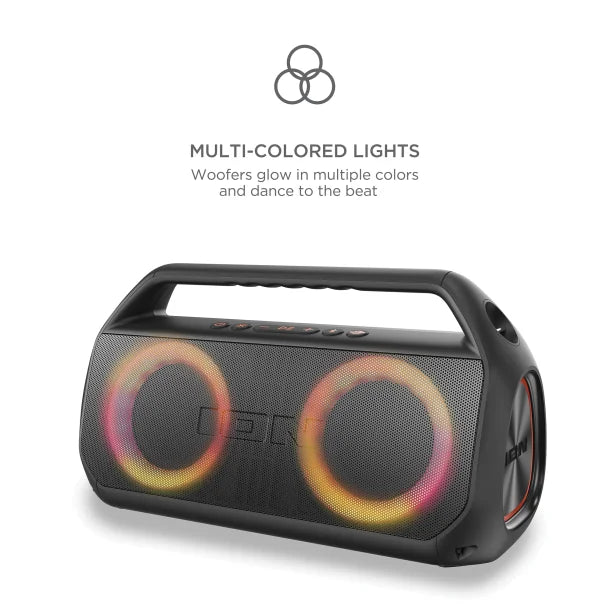 ION® Uber™ Boom Ultra Portable Bluetooth® Boom Box with Speakerphone, Lights, and Stereo-Link™