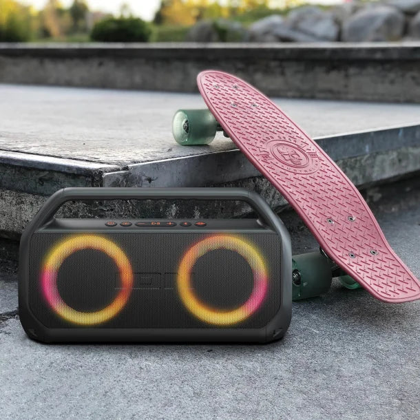 ION® Uber™ Boom Ultra Portable Bluetooth® Boom Box with Speakerphone, Lights, and Stereo-Link™