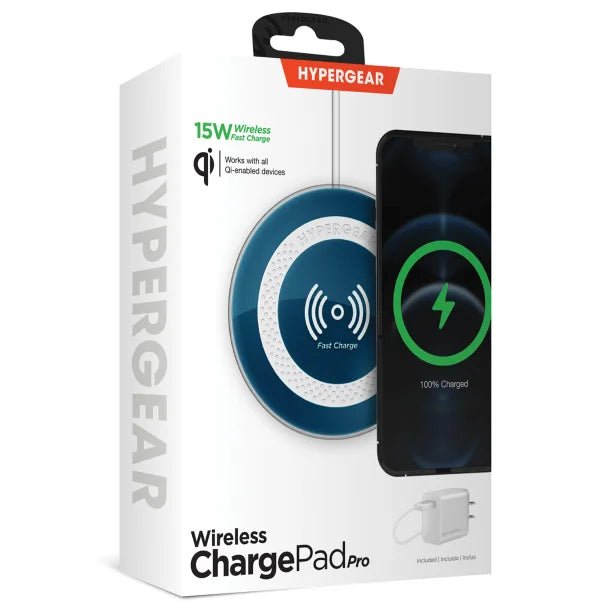 HyperGear® ChargePad Pro 15-Watt Wireless Fast-Charger Pad (Blue)