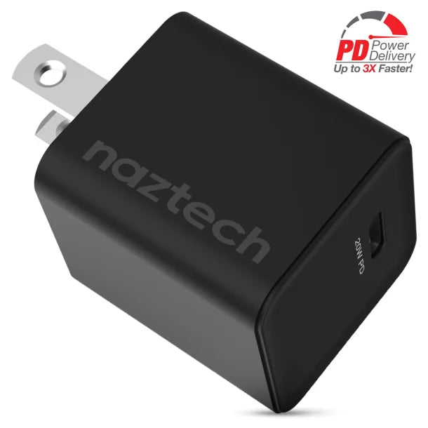 Naztech® 20-Watt Power Delivery Mini Fast Wall Charger (Black)