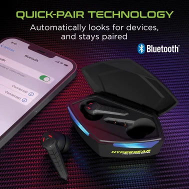 HyperGear® CobraStrike In-Ear True Wireless Stereo Bluetooth® Gaming Earbuds with Microphone and Charging Case