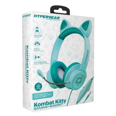 HyperGear® Kombat Kitty Gaming Headset for Kids (Teal)