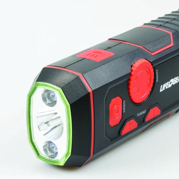 Life+Gear 120-Lumen Stormproof USB Crank Flashlight & Radio