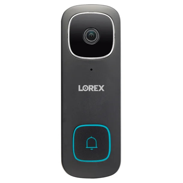 Lorex® 2K QHD Wired Smart Video Doorbell with Person Detection (Black)