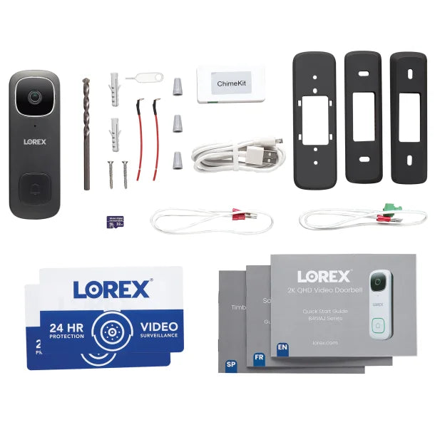 Lorex® 2K QHD Wired Smart Video Doorbell with Person Detection (Black)