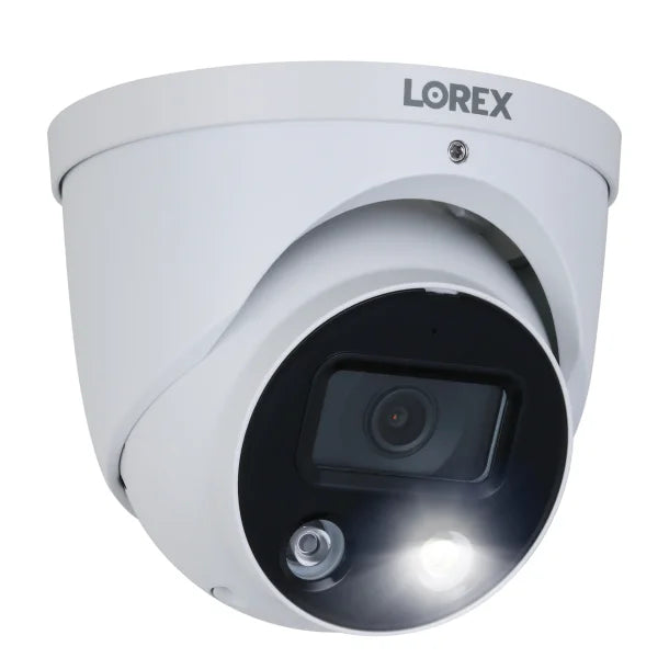 Lorex® 4K Ultra HD Wired Analog Indoor/Outdoor Add-on IP Dome Security Camera with Smart Deterrence Plus