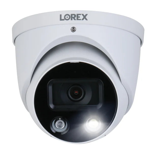 Lorex® 4K Ultra HD Wired Analog Indoor/Outdoor Add-on IP Dome Security Camera with Smart Deterrence Plus