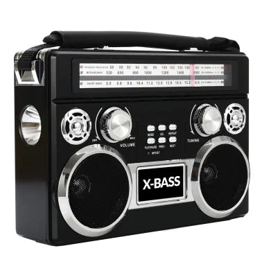 Supersonic® Portable 3-Band Radio with Bluetooth® and Flashlight, SC-1097BT (Black)