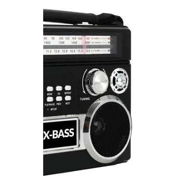 Supersonic® Portable 3-Band Radio with Bluetooth® and Flashlight, SC-1097BT (Black)