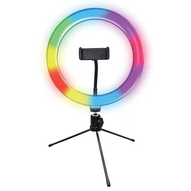 Supersonic® PRO Live Stream 10-Inch LED Selfie RGB Ring Light with Tabletop Stand