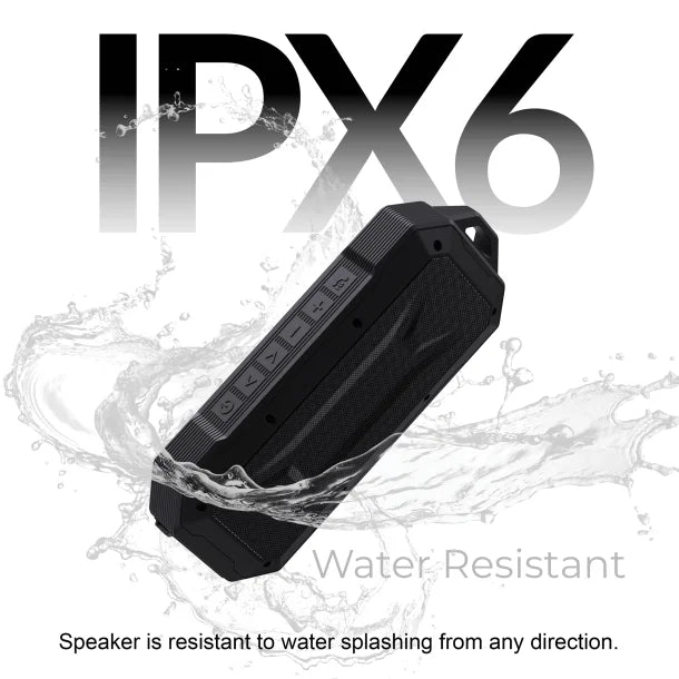Supersonic® DURO Water-Resistant Portable Bluetooth® Portable Speaker with Speakerphone, SC-1454IPX (Black)