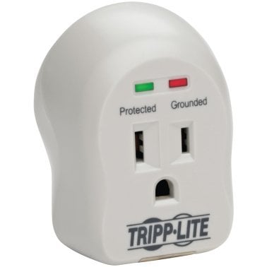 Tripp Lite® by Eaton® SpikeCube® 600-Joules Personal Surge Protector Wall Tap, 1 Outlet, Light Gray, SPIKECUBE